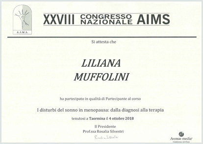 Congresso: I distrurbi del sonno in menopausa - 2018